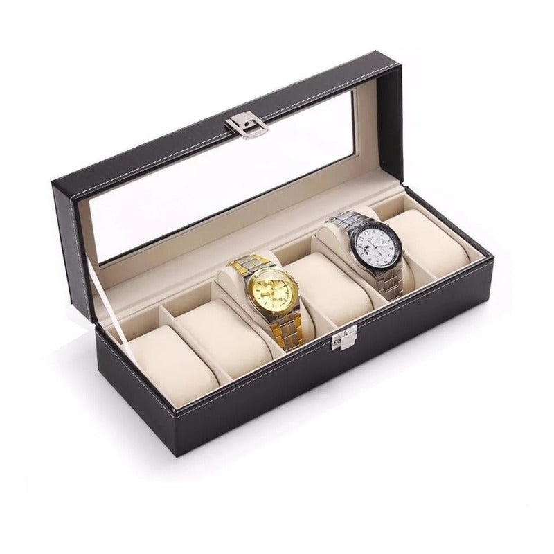 Organizador De Relojes Caja Para Guardar Reloj Estuche 6pza