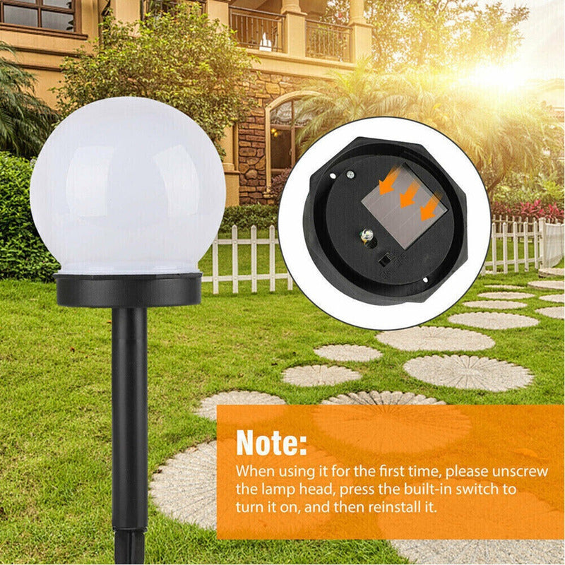 Pack X6 Faroles Solares Lampara Jardin Solar Jardin Exterior Estructura Blanco