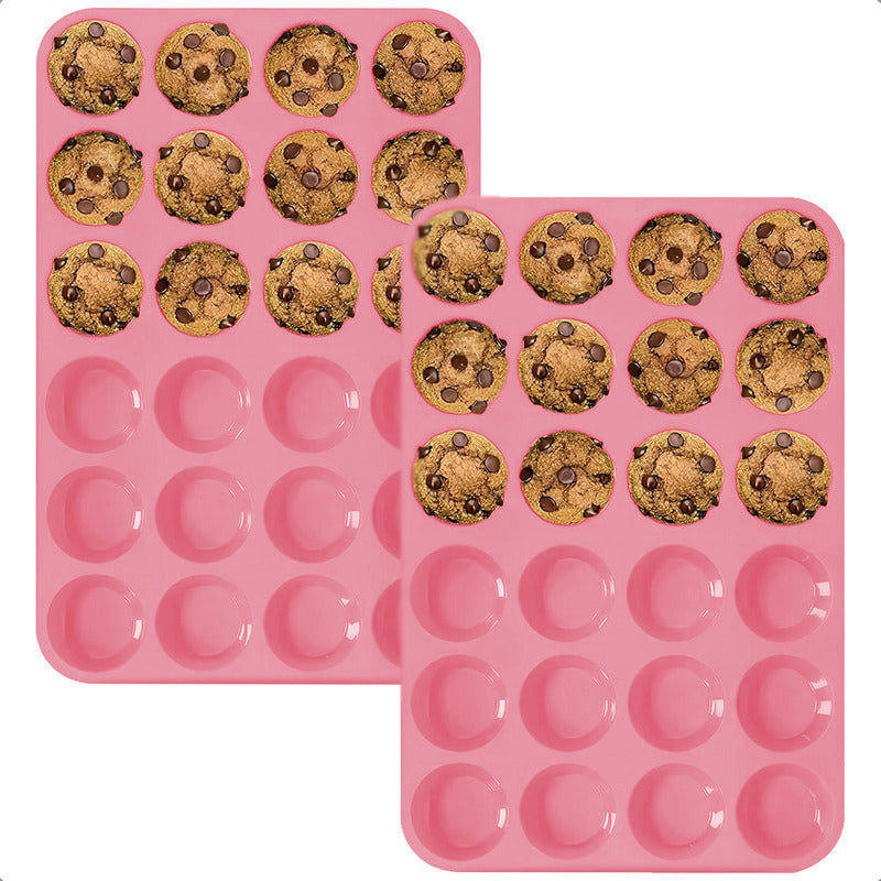 Pack X2 Moldes Silicona Reposteria Moldes Cupcakes 24 Cup