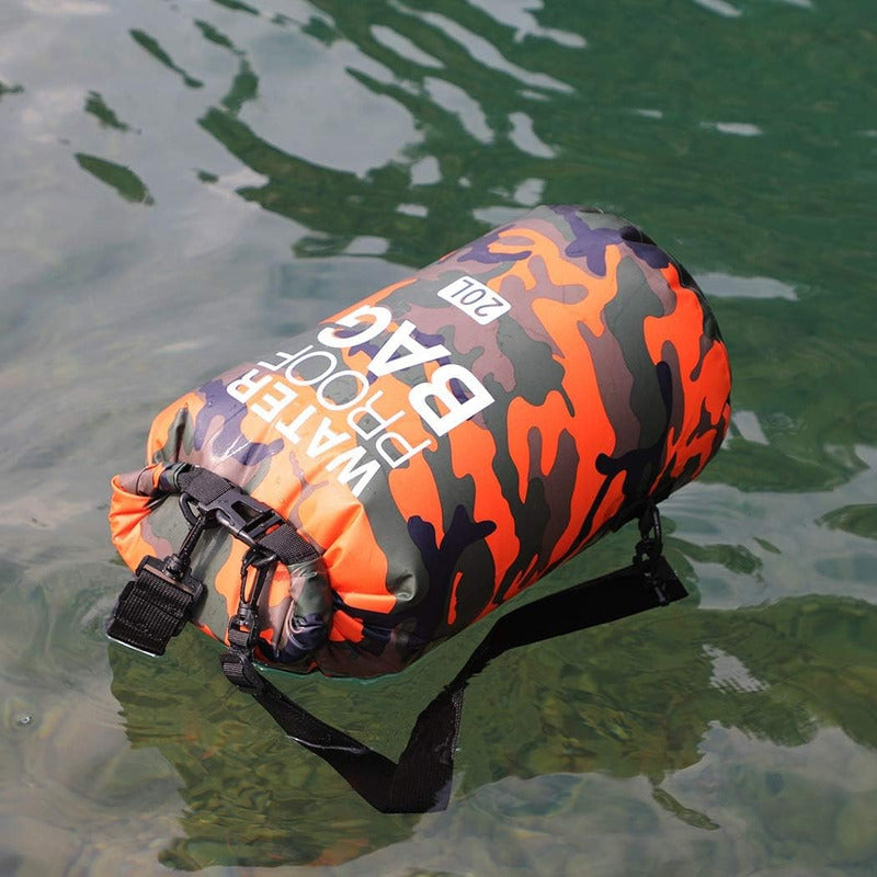 Bolso Seco Impermeable Mochila Camping 5 Litros Waterproof Color Camuflaje-azul Claro Diseño De La Tela Liso