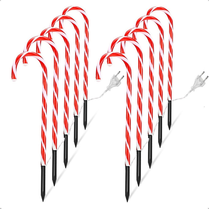 Pack X10 Estacas Navidad Luces Navideñas Luz De Navidad Led