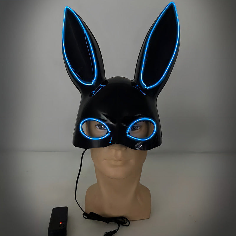 Mascara Conejita Negra Plastica Mascara Con Luces Led Coneja Haloween Arcashopping Mascara De Conejita Con Luces Mascara Para Halloween Disfraz