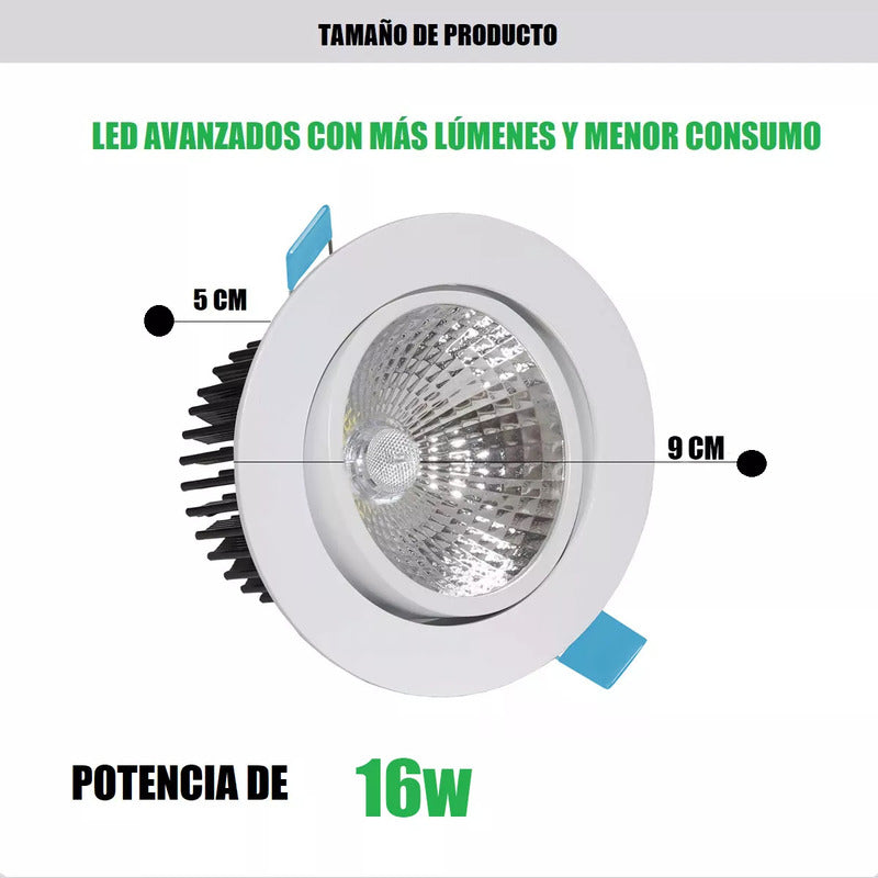 Lampara Led Techo Foco 16w Lampara Dormitorio Blanco Frio Lampara De Techo Redonda Led Embutida Luz Fria Arcashopping Focos Led Embutidos Luz Fria Luces Led Foco Led 16w