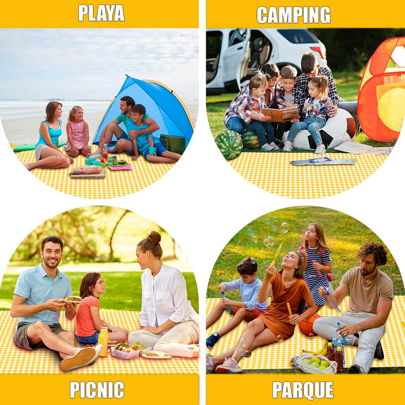 Manta Plegable Para Picnic Alfombra Lona Camping Impermeable