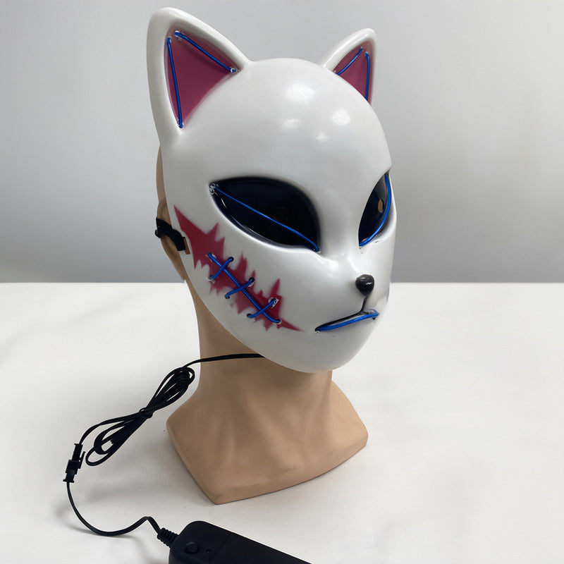 Mascara De Gato Kimetsu No Yaiba Con Luces Mascara Halloween