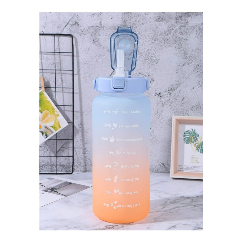 Botella De Agua Portátil Sport 2 Litros Botella Con Horarios