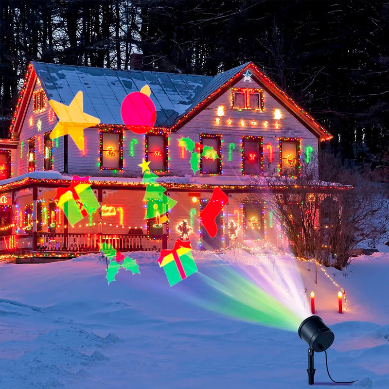 Adorno Navidad Exterior Luces Navideña Proyector De Navidad