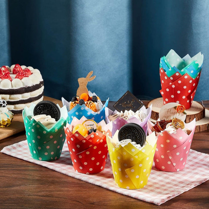 Pack X12 Capsula Para Hornear Capsulas Cupcakes Tulipanes Cu