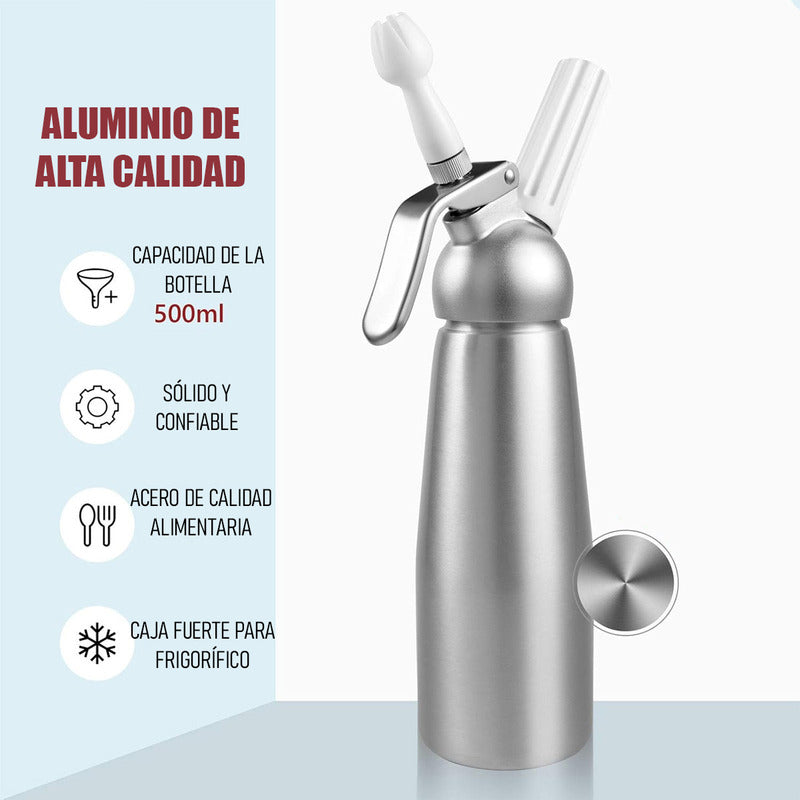 Dispensador De Crema Batida Sifon Crema Batida Dispensador Chantilly De Acero Inoxidable Arcashopping Sifon De Cocina Profesional Batidores De Crema Metálicos Máquina De Crema Batida Para Postres