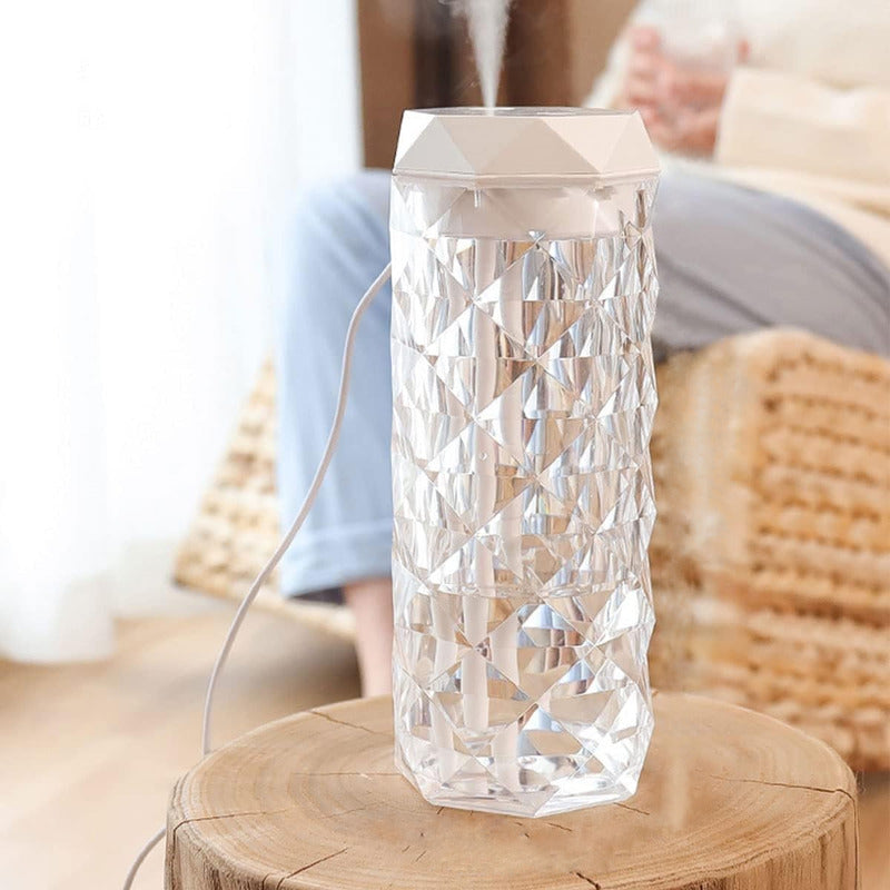 Lampara Humidificador 900ml Lampara Led Cristal Lampara Mesa Color Transparente