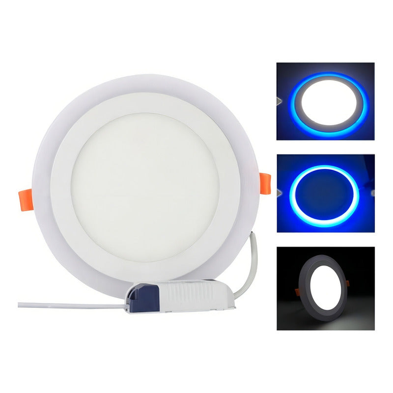 Plafon Led Techo Redond Focos Led Interior 12+4w Blanco Azul