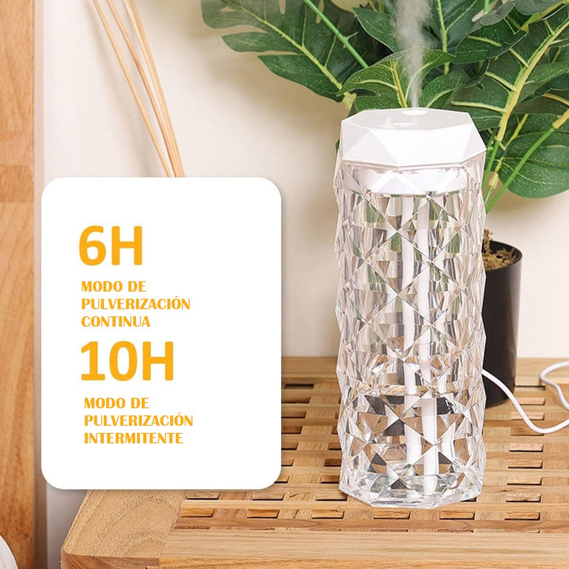 Lampara Humidificador 900ml Lampara Led Cristal Lampara Mesa Color Transparente
