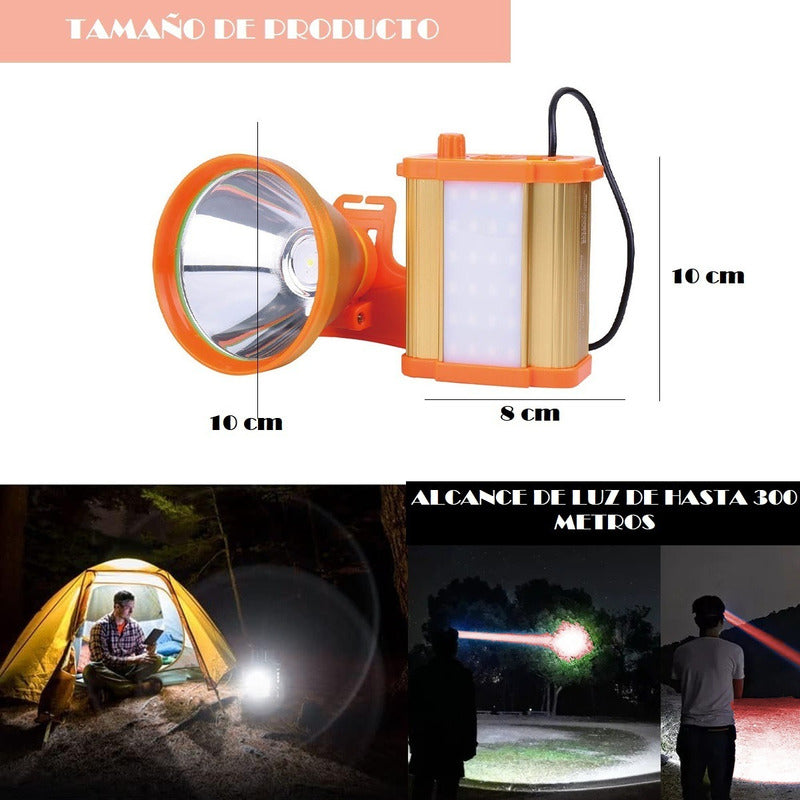 Linterna Cintillo Minera Recargable Camping Lampara 100w