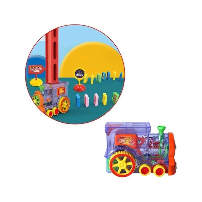 Tren Domino De Juguete Tren Automático Juego Didáctico Color
