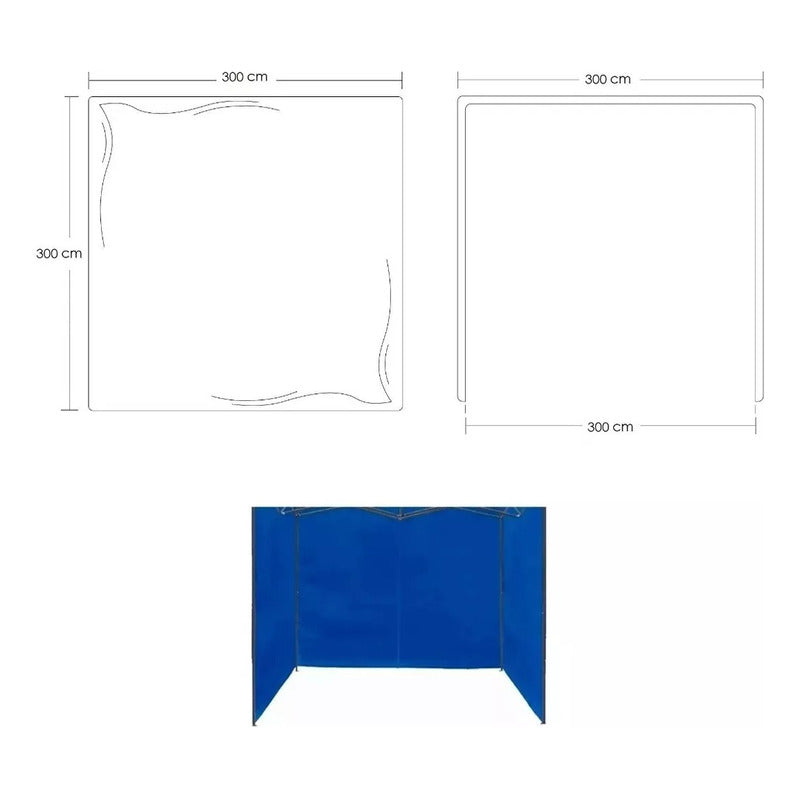 Lona Repuesto Pared Lateral 3x3 Mts Toldo Plegable Jardin