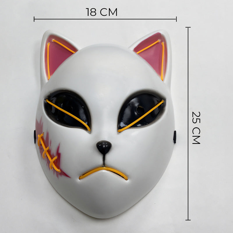 Mascara De Gato Kimetsu No Yaiba Con Luces Mascara Halloween
