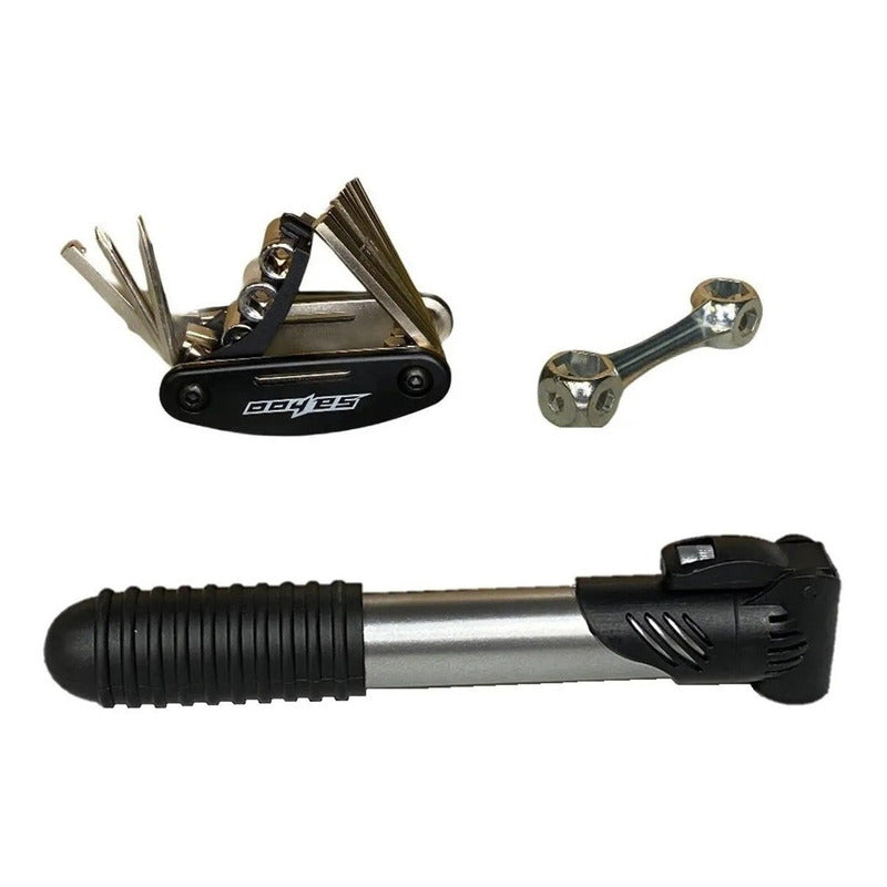 Kit Completo Para Bicicletas Bombin Set Parches Herramientas