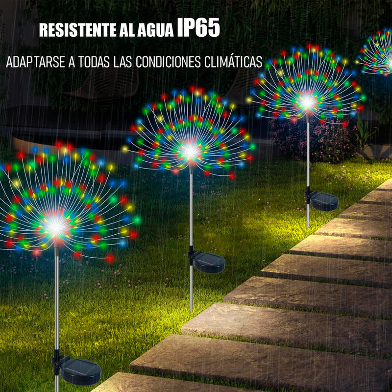 Luces Hadas Navidad Solares Luces Fuego Artificial Exterior