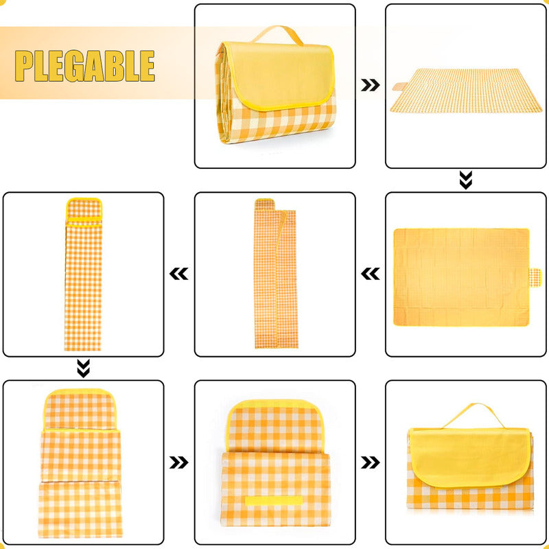 Manta Plegable Para Picnic Alfombra Lona Camping Impermeable