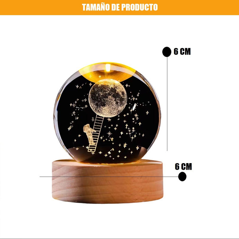 Pack X2 Lámparas De Cristal 3d Lámparas Led Bola De Cristal