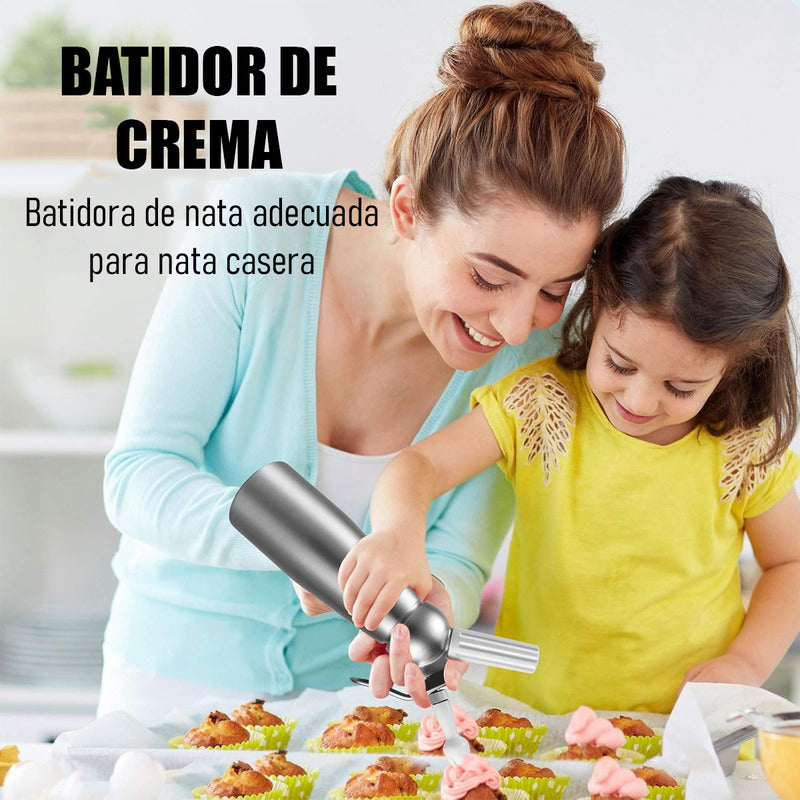 Dispensador De Crema Batida Sifon Crema Batida Dispensador Chantilly De Acero Inoxidable Arcashopping Sifon De Cocina Profesional Batidores De Crema Metálicos Máquina De Crema Batida Para Postres