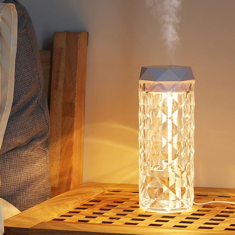 Lampara Humidificador 900ml Lampara Led Cristal Lampara Mesa Color Transparente