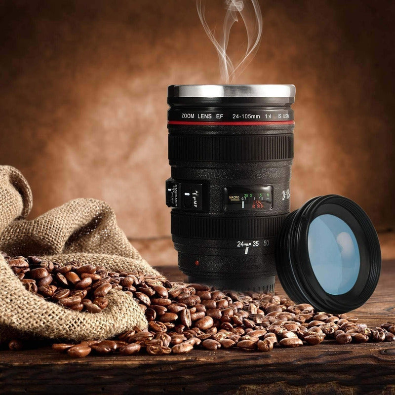 Pack X2 Tazon Vasos Cafe Tazon Mug Termico Tipo Lente Camara