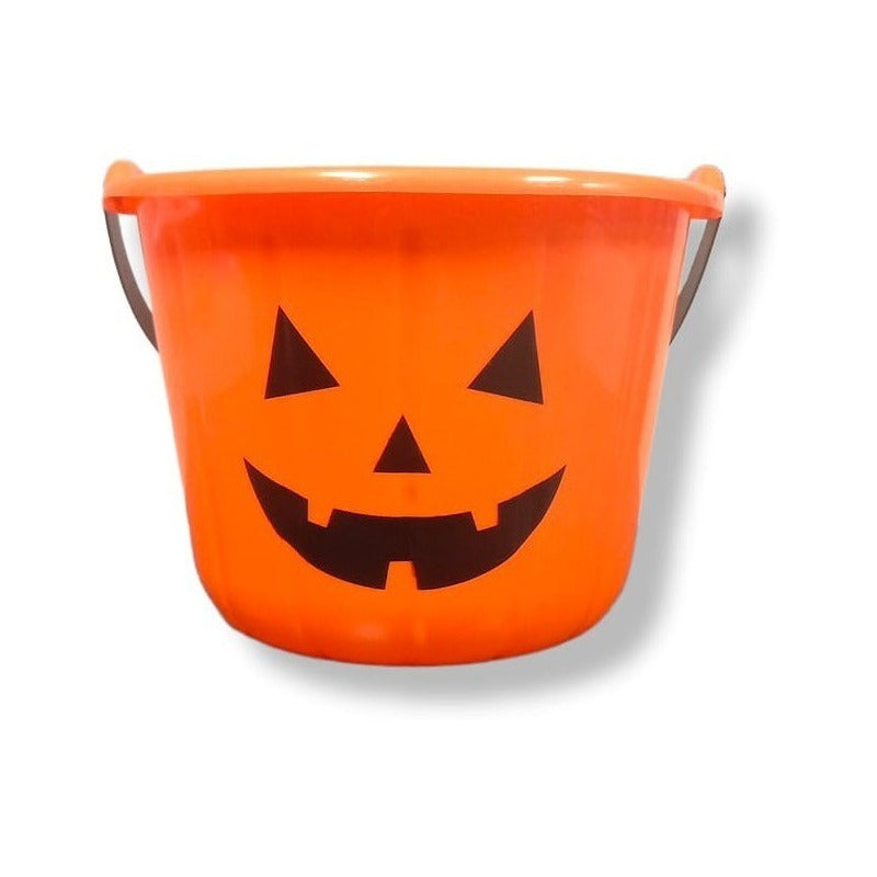 Cubo Calabaza Para Dulces Halloween Balde Dulces Fiestas