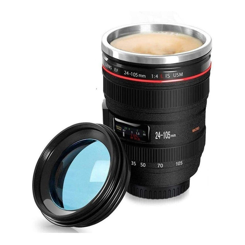 Pack X2 Tazon Vasos Cafe Tazon Mug Termico Tipo Lente Camara