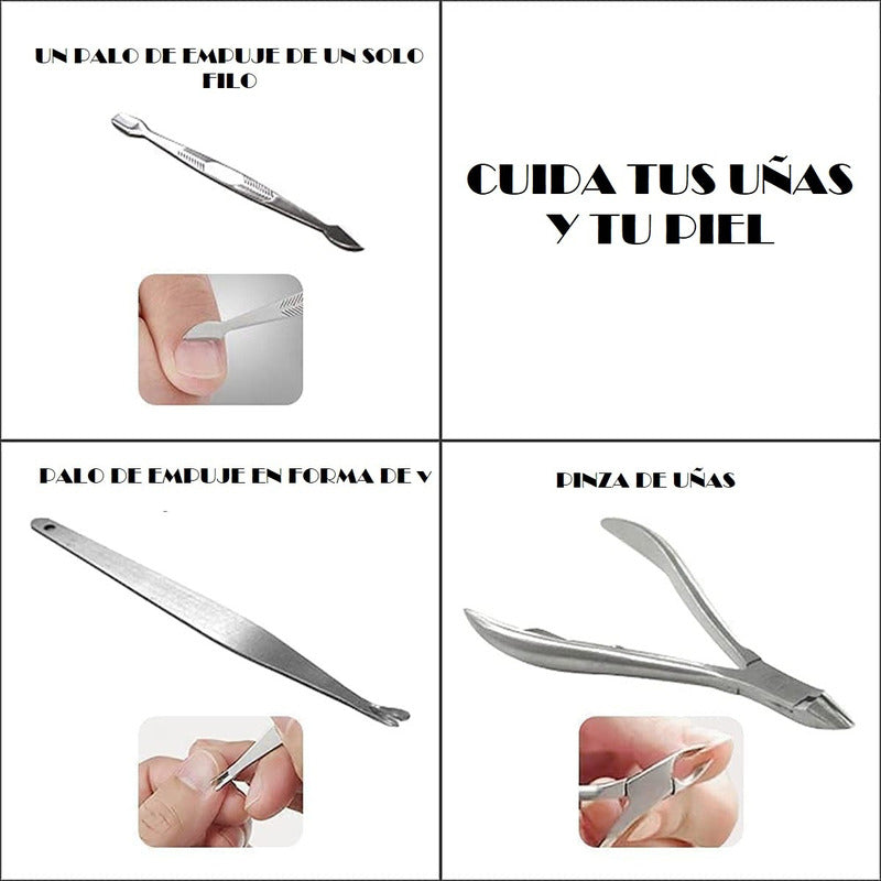 Set Manicure Permanente 10 Pieza Corta Cuticulas Profesional