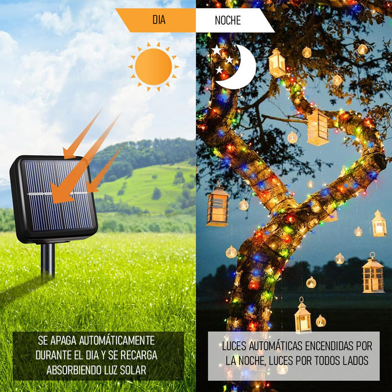 Pack X2 Luces Navideñas Solares Luces Led Solar Luces Navida