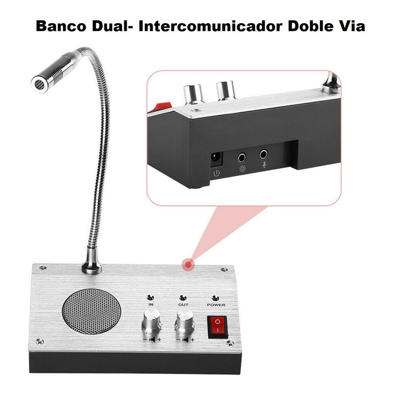 Intercomunicador Bancos Citofono Cajas Microfono 2 Vias Dual