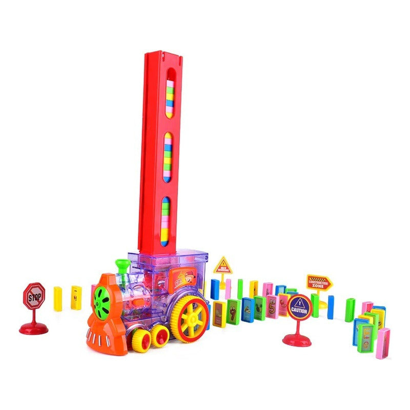 Tren Domino De Juguete Tren Automático Juego Didáctico Color
