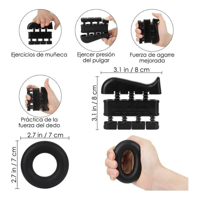 Kit Ejercitador De Manos 5 Pcs Fortalecedor Manos Ajustable