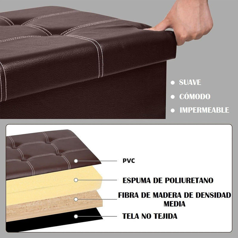 Puff Organizador Taburete Plegable Banco Organizador Baúl