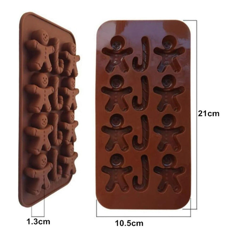 Pack X2 Molde Silicona Chocolate Navidad Moldes Repostería