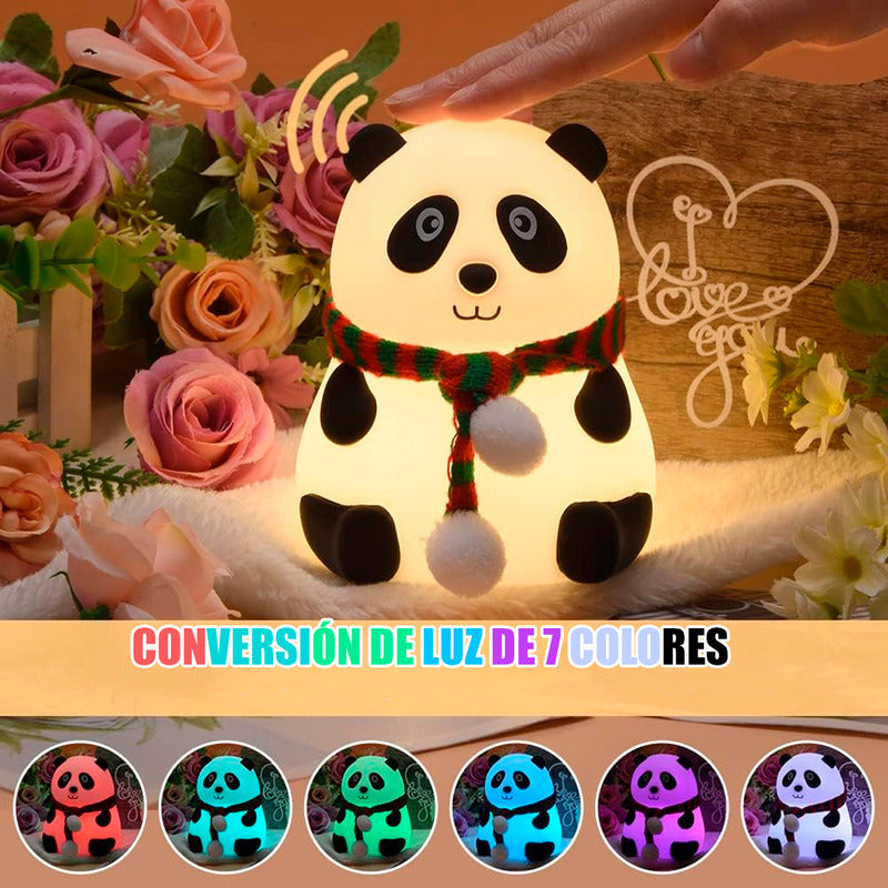 Pack 2 Lampara De Mesa Lampara Mesa Panda Lampara Silicona