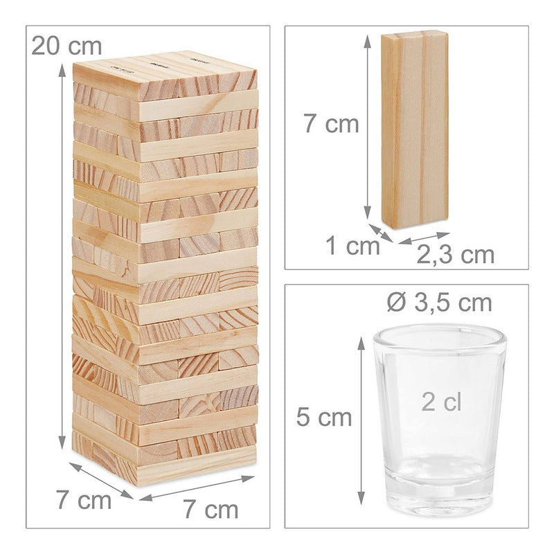 Juego De Mesa Drunken Tower Con 4 Vasos Tragos Shots