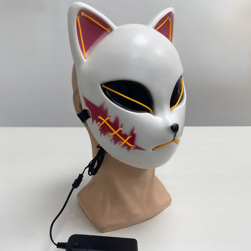 Mascara De Gato Kimetsu No Yaiba Con Luces Mascara Halloween