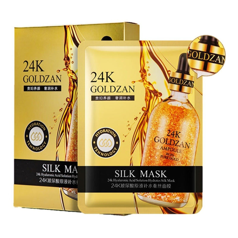 Pack 10 Mascarillas Faciales Mascarillas Hidratantes Oro 24k