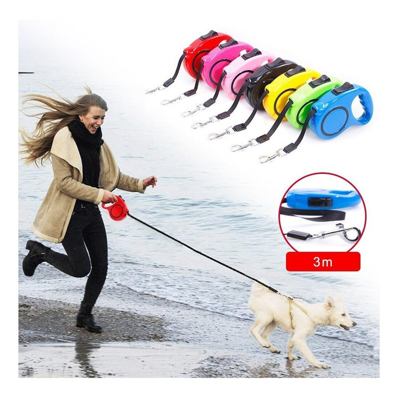 Correa Retráctil Automática Para Mascota Correa Paseo 3m