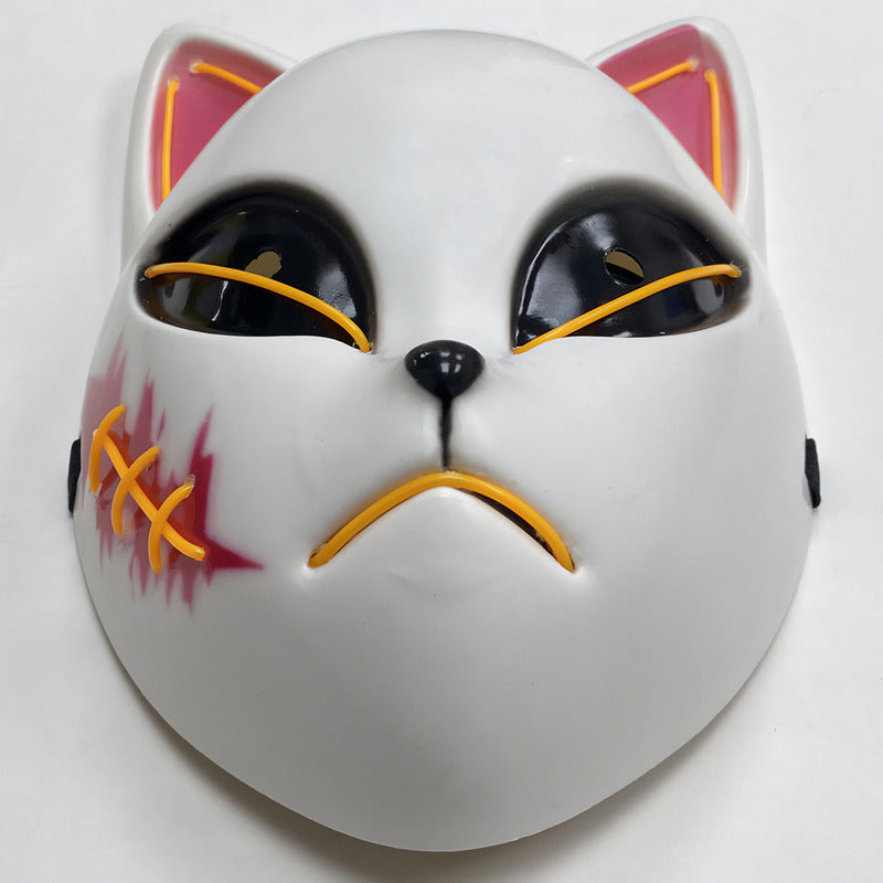 Mascara De Gato Kimetsu No Yaiba Con Luces Mascara Halloween