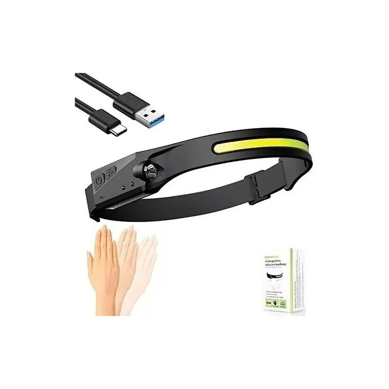 Linterna Frontal Led Brillante Luz Camping Lampara De Cabeza Linterna Negro Luz Blanco