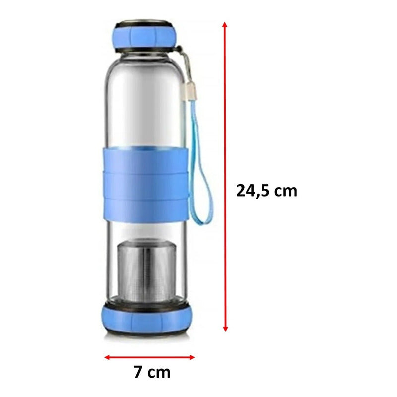 Infusor De Te Botella Vidrio Con Infusor 500 Ml Mate Infusor
