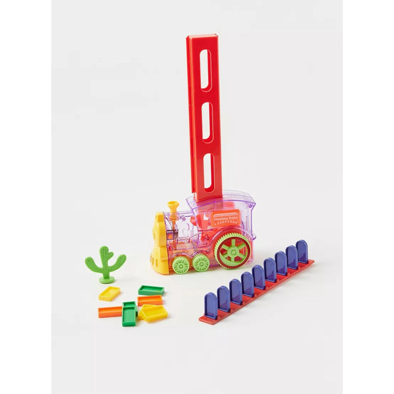 Tren Domino De Juguete Tren Automático Juego Didáctico Color
