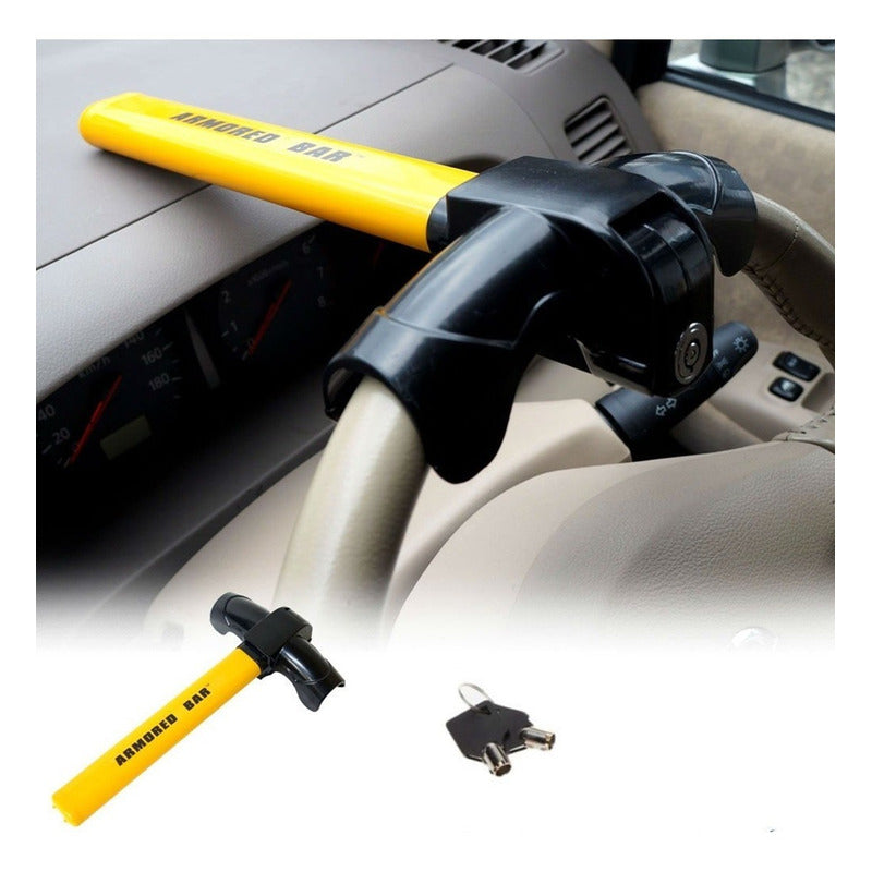 Pack X2 Traba Volantes Anti Robo Seguridad Auto + Llaves