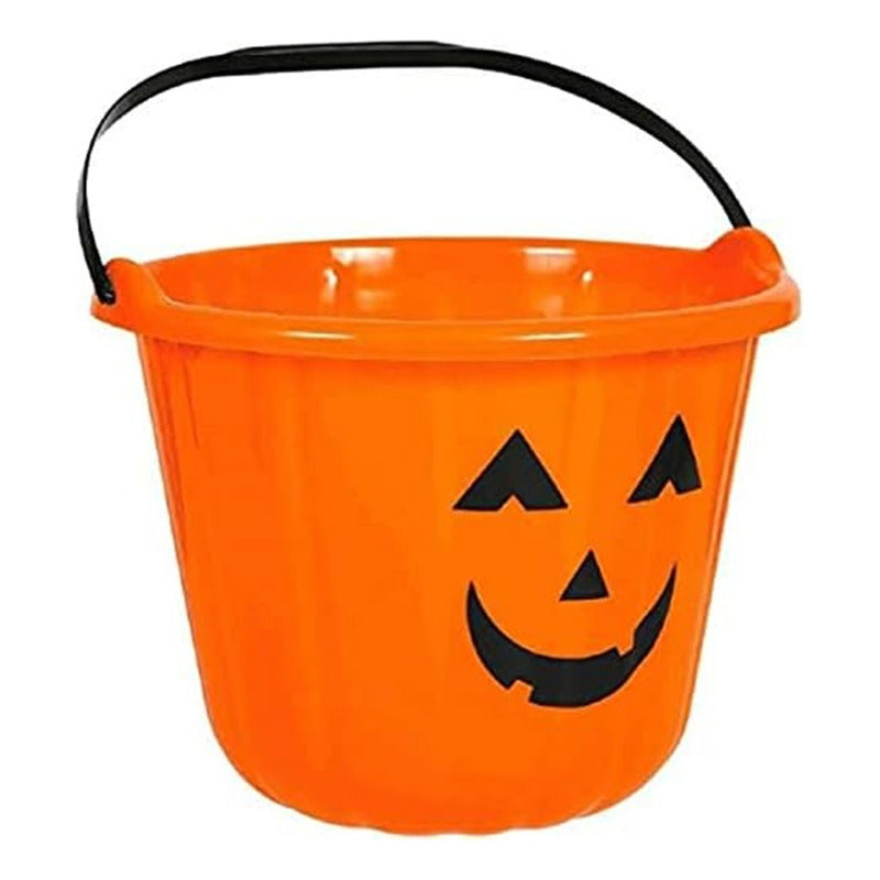 Cubo Calabaza Para Dulces Halloween Balde Dulces Fiestas