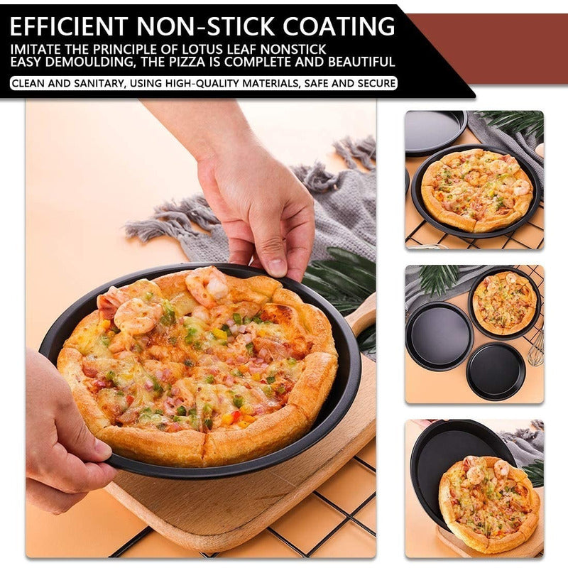 X2 Molde De Pizza Antiadherent Molde Redondo Para Pizza 32cm