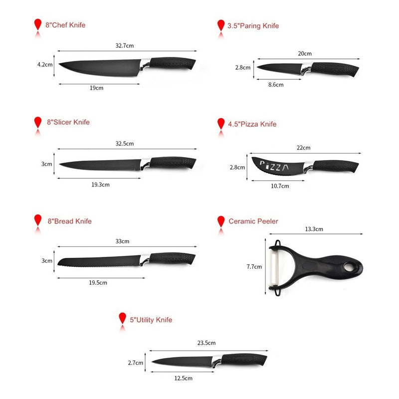 Set Cuchillos 7 Pcs Juegos Cuchillos Cuchillo Asado Cocina