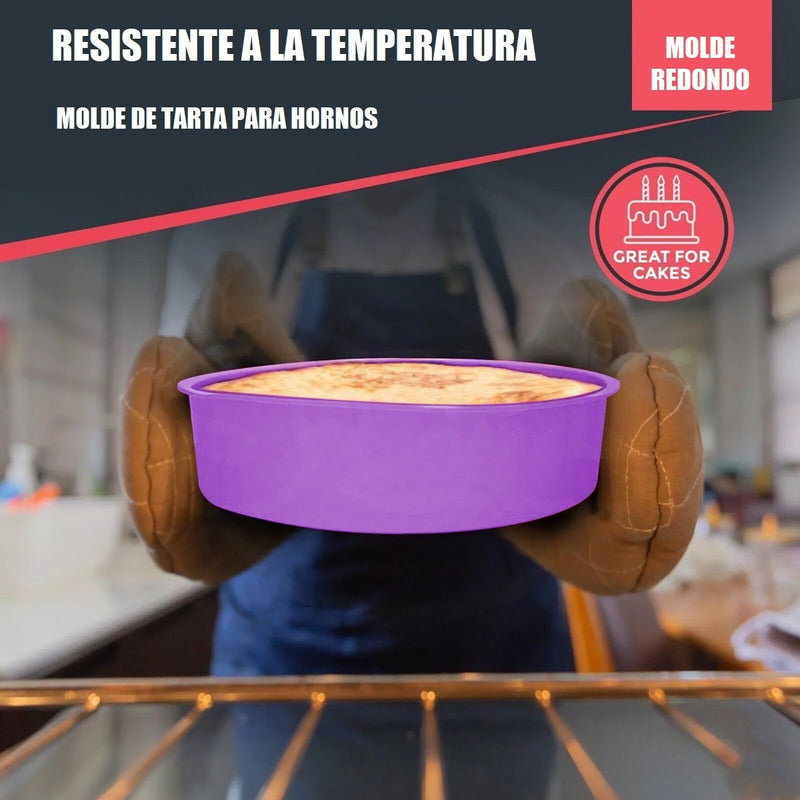 Molde Pan Redondo Silicona Moldes Para Repostería Queque